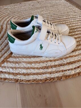 Polo by Ralph Lauren White Sneakers with Green Accents - Kids